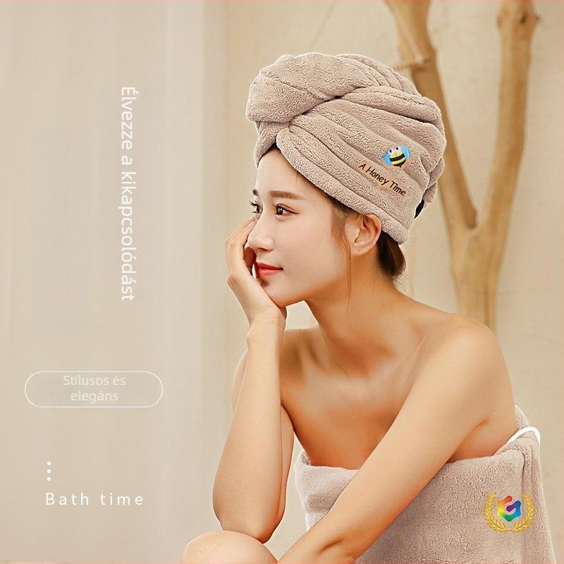 Koral velúr hajtörölköző hímzéssel, vastag, nedvszívó, gyorsan száradó, nem hullik ki szálak, súly 140–169 g