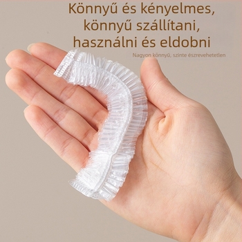 Egyszer használatos PE zuhanysapka, rugalmas nyílással, vastagított kivitelben, hajfestéshez, fodrászatban és hotelfürdőkhöz.