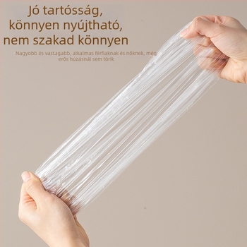 Egyszer használatos PE zuhanysapka, rugalmas nyílással, vastagított kivitelben, hajfestéshez, fodrászatban és hotelfürdőkhöz.