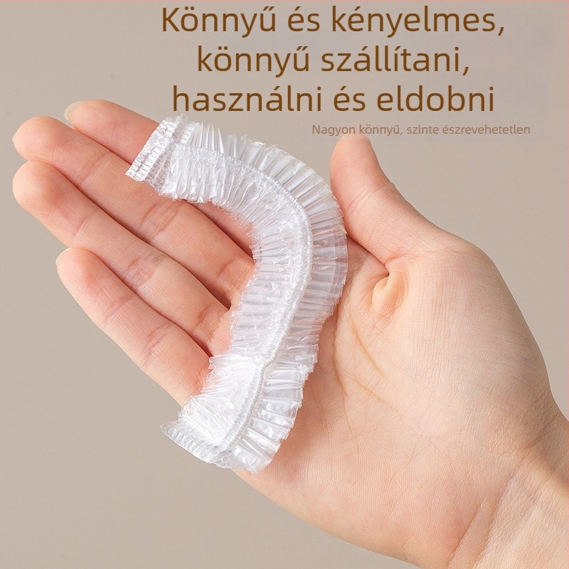 Egyszer használatos PE zuhanysapka, rugalmas nyílással, vastagított kivitelben, hajfestéshez, fodrászatban és hotelfürdőkhöz.