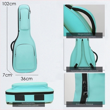 Gitár táska Oxford anyagból, nylon bélés, ívelt vállpántok, uniszex