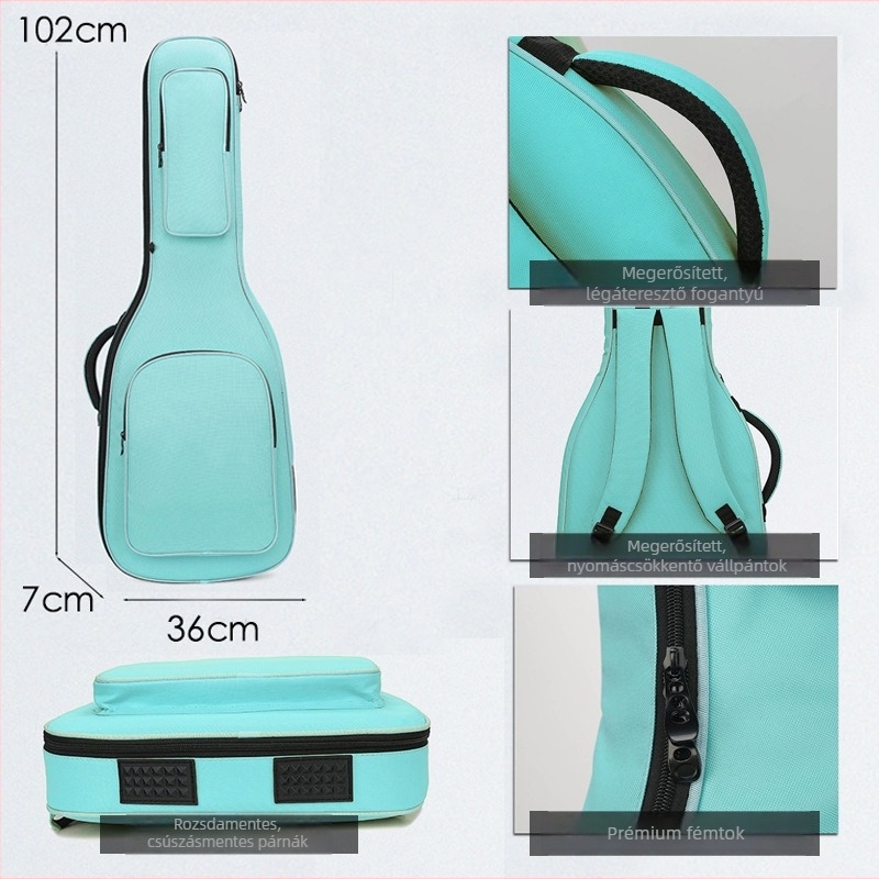 Gitár táska Oxford anyagból, nylon bélés, ívelt vállpántok, uniszex