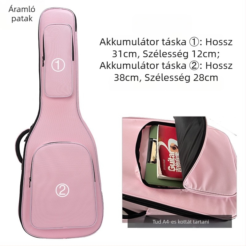 Gitár táska Oxford anyagból, nylon bélés, ívelt vállpántok, uniszex