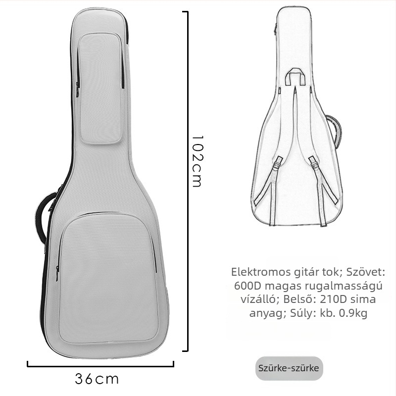 Gitár táska Oxford anyagból, nylon bélés, ívelt vállpántok, uniszex