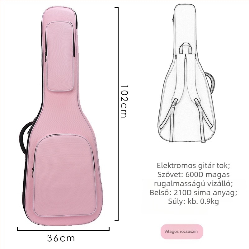 Gitár táska Oxford anyagból, nylon bélés, ívelt vállpántok, uniszex