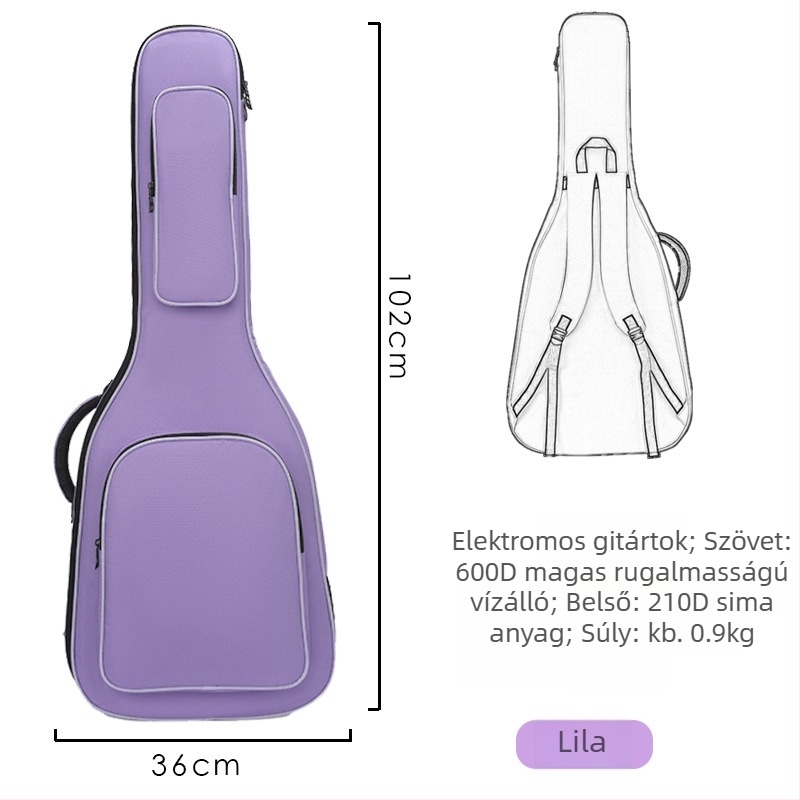 Gitár táska Oxford anyagból, nylon bélés, ívelt vállpántok, uniszex