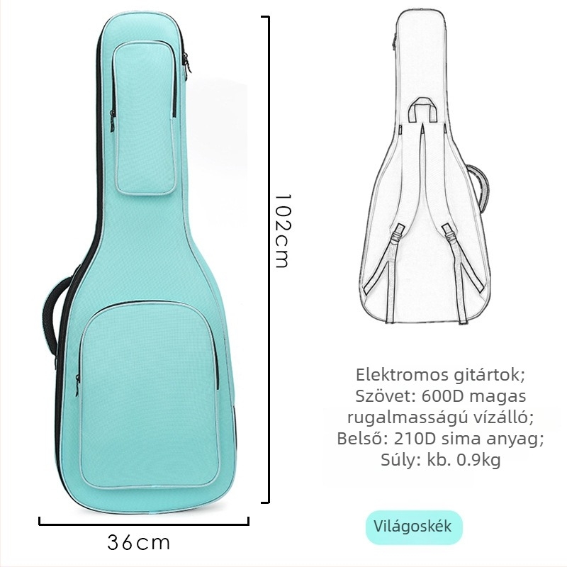 Gitár táska Oxford anyagból, nylon bélés, ívelt vállpántok, uniszex