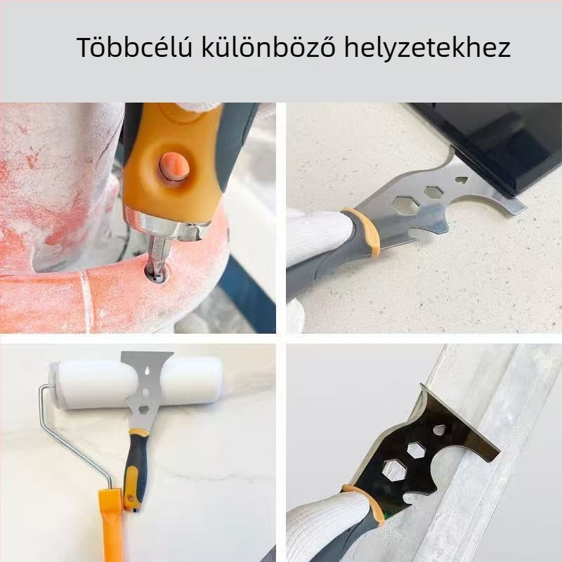 16-az-1-ben többfunkciós tisztító kés: rozsdamentes acél kaparó, tisztító görgő, fal kaparó és hex kulcs