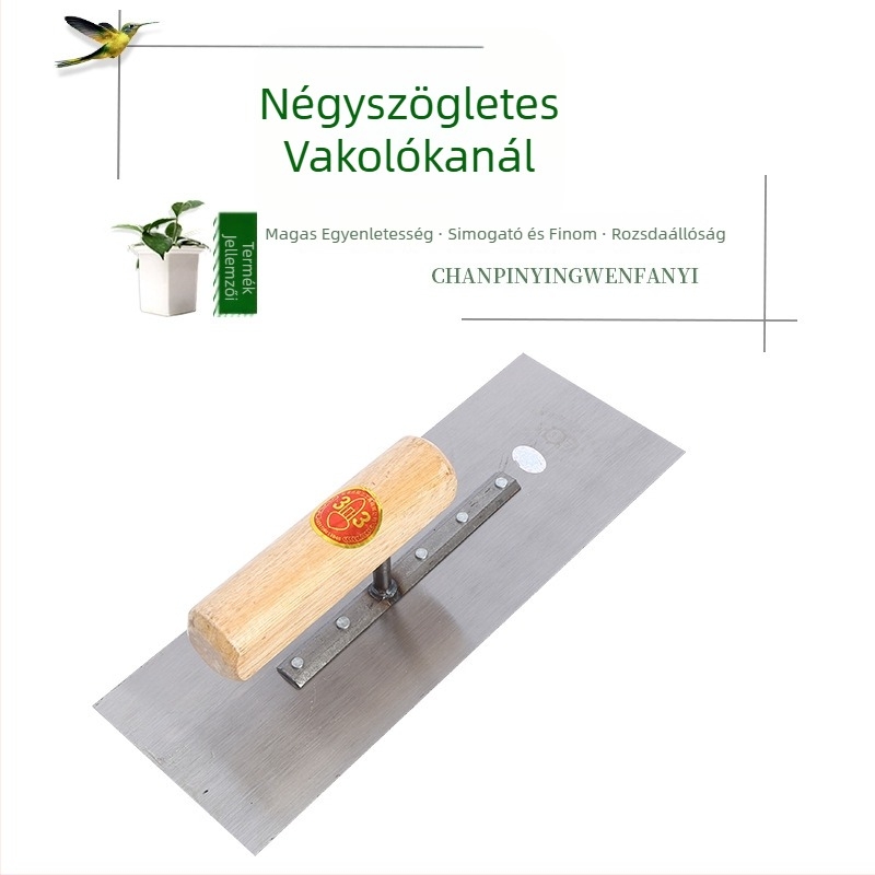 Vakolókanál vakoláshoz — 65# mangánacél, téglalap alakú, kopásálló