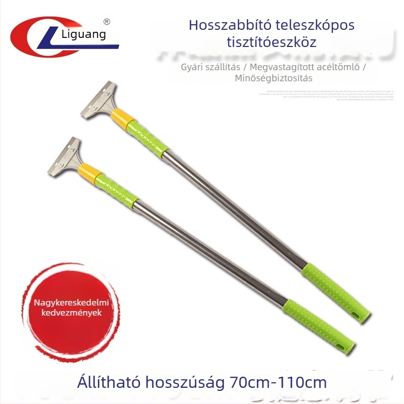 Teleszkópos hosszabbított tisztító kés, rozsdamentes acél üvegkaparó, többfunkciós csempe tisztító eszköz