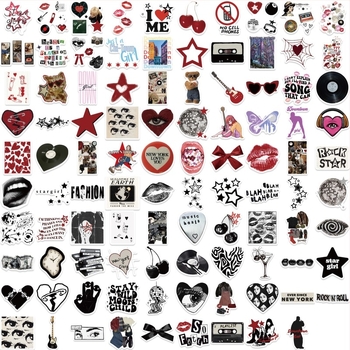 100 darab Y2K Downtown Girls matricák, vízállóak, önragasztóak, nyomtatott dizájn, gitárhoz, noteszhoz és poggyászhoz — aranyos stílus