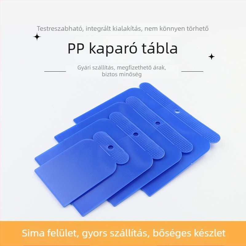 4 részes műanyag glettelő kés és tapéta scraper készlet, lapos penge típusú, falakról festék eltávolítására és csempe tisztítására