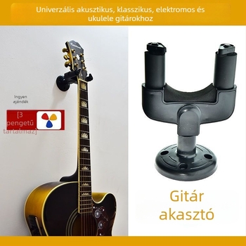 Műanyag gitárakasztó – falra szerelhető hangszer-tartó, papírdobozos csomagolás, Guangdong eredet