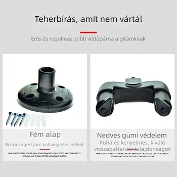 Műanyag gitárakasztó – falra szerelhető hangszer-tartó, papírdobozos csomagolás, Guangdong eredet