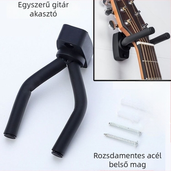 Műanyag gitárakasztó – falra szerelhető hangszer-tartó, papírdobozos csomagolás, Guangdong eredet
