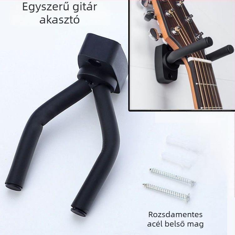 Műanyag gitárakasztó – falra szerelhető hangszer-tartó, papírdobozos csomagolás, Guangdong eredet