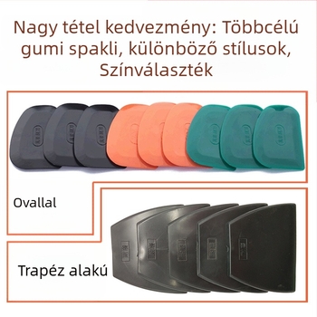 Autóhoz készült gitt spatula – ovális puha gumiból készült spatula, műanyag nyél, sorozat Car putty rubber scraper
