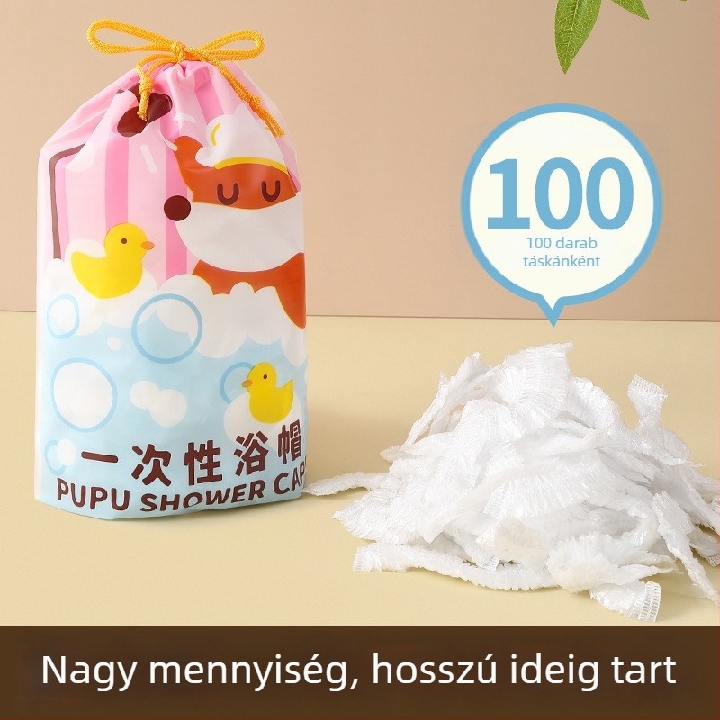 Egyszer használatos zuhanysapka - extra vastag, vízálló, por- és füstbiztos - női hajfesték sapka (PE, 60 g, univerzális)