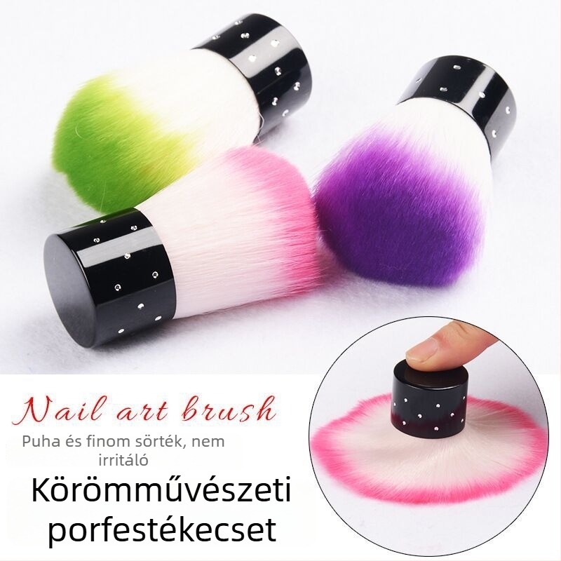 Körömpor ecset puha sörtékkel — kényelmes porfelvitel, OEM-kompatibilis, mindennapi használatra