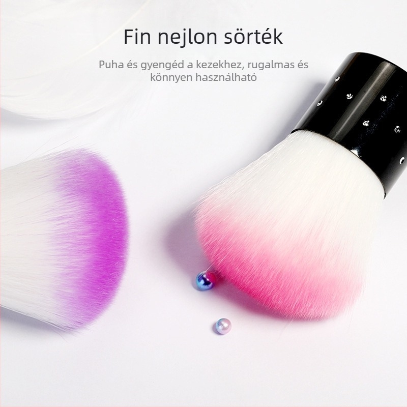 Körömpor ecset puha sörtékkel — kényelmes porfelvitel, OEM-kompatibilis, mindennapi használatra
