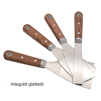 Rozsdamentes acél glettkés, egyrészes kivitel, vastag penge, rosewood nyéllel