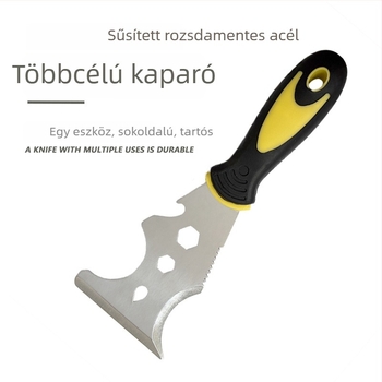 Rozsdamentes acélból készült többszörös funkciójú glettelő kés és kaparó (lapos penge; festék eltávolítás; ragasztó eltávolítás; megvastagodott penge; többfunkciós)