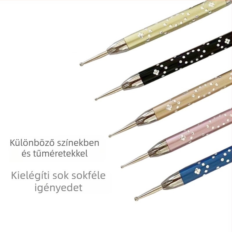 Lattice spectrum fúró toll a manikűrhöz rozsdamentes acél mintázattal, 5 darabos készlet, fém fogantyúval, hordozható