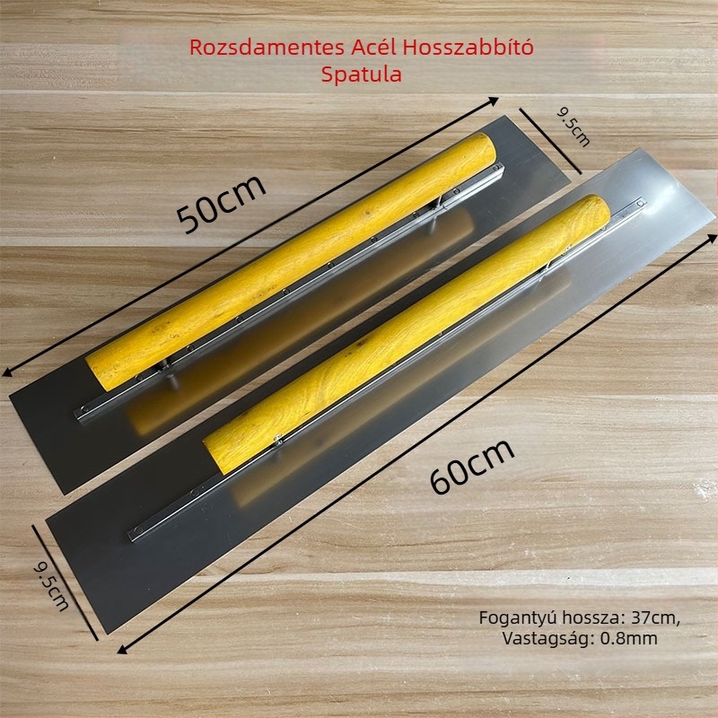 Hosszabbított rozsdamentes acél glettelő kés, gletteléshez és simítéshez, eszköz a falak kiegyenesítéséhez