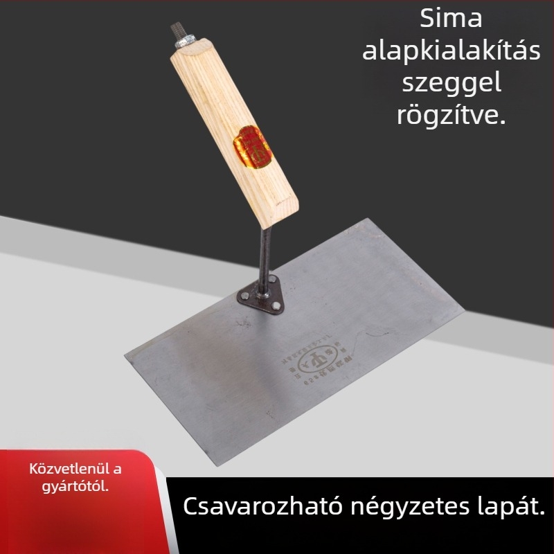 Rozsdamentes acélból készült sík vakoló kés – építőipari eszköz a falazáshoz és gletteléshez