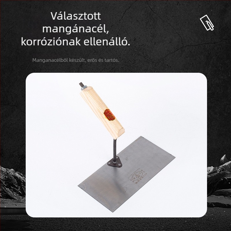 Rozsdamentes acélból készült sík vakoló kés – építőipari eszköz a falazáshoz és gletteléshez