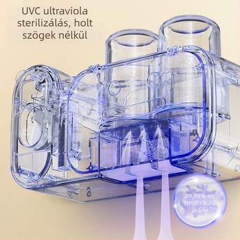 Gyerekeknek szánt intelligens UV-szárítással rendelkező fogkefetartó, falra szerelhető, műanyag, logózható