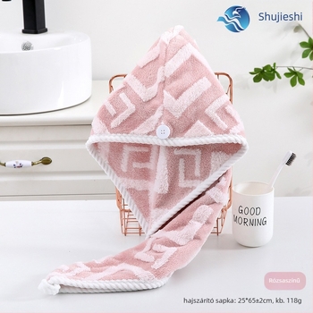Shujies hajszárító sapka, korall plüss, Jacquard szövés, súly felett 200 g