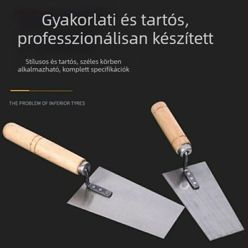 Nagy trapéz alakú téglavető és vakoló spatula – ács eszköz, 0,7 mm vastagság, 320 mm hosszú, Clever Helper