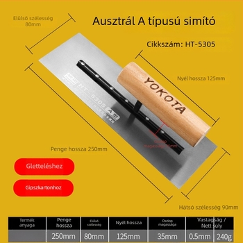 Lapos kés vakolat és gletteléshez, glettelő kés, kaparó vakolat, simító eszköz