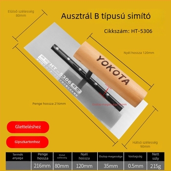 Lapos kés vakolat és gletteléshez, glettelő kés, kaparó vakolat, simító eszköz