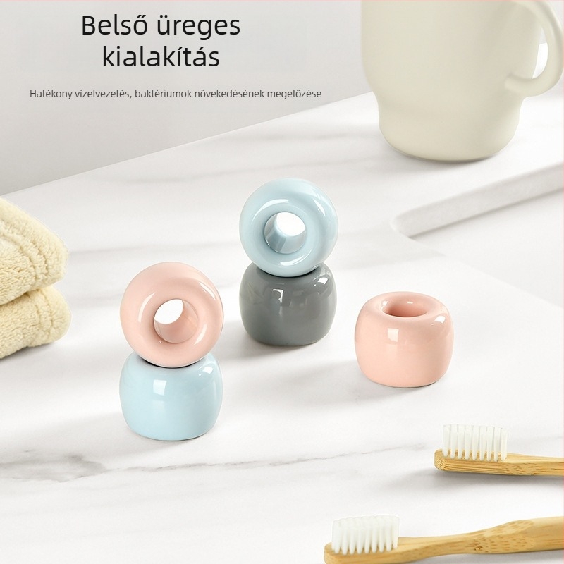 Kerámia fogkefetartó, kreatív pártervezésű, porcelánból készült tároló