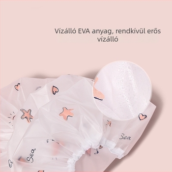 Női EVA zuhanysapka, vízálló, újrahasználható, karikatúra stílus, 50 g