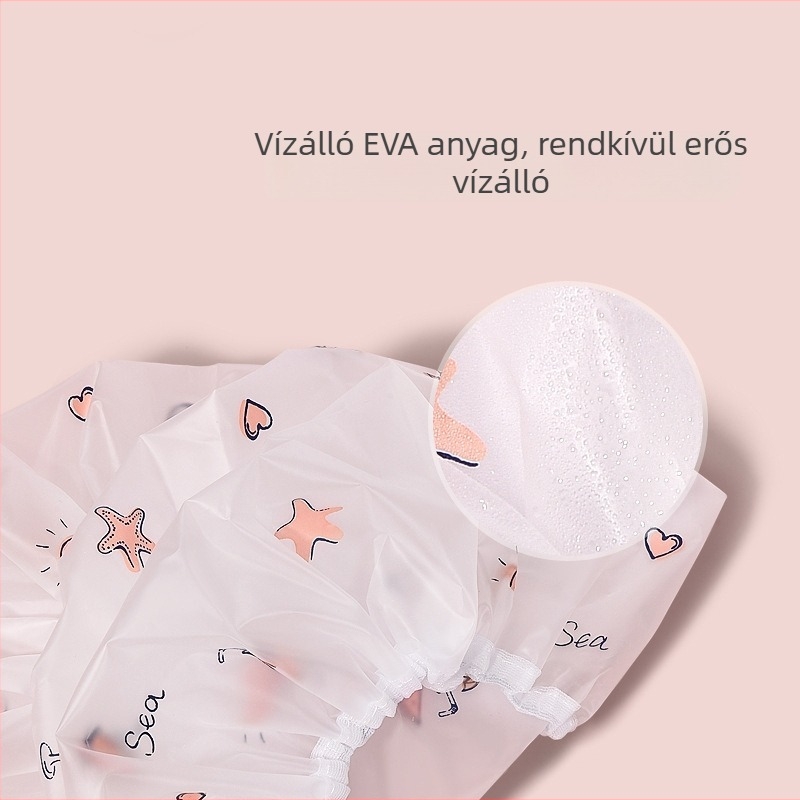 Női EVA zuhanysapka, vízálló, újrahasználható, karikatúra stílus, 50 g