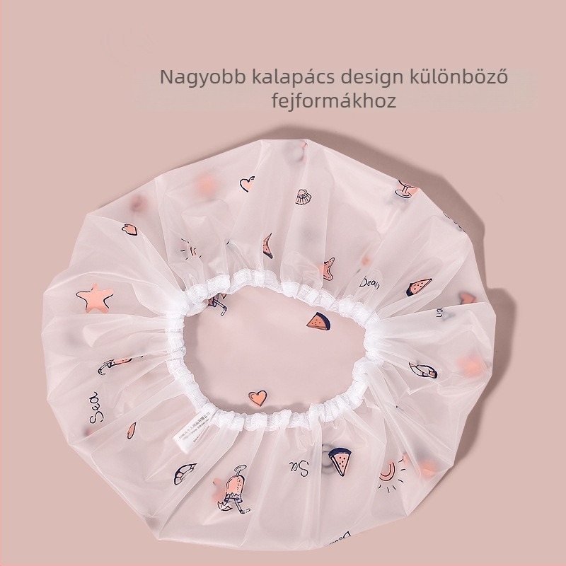 Női EVA zuhanysapka, vízálló, újrahasználható, karikatúra stílus, 50 g