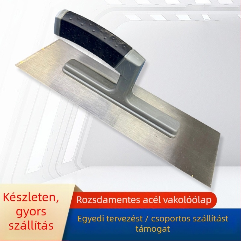 Glettelő spatula rozsdamentes acélból, vastagított éllel – falakhoz és cementhez