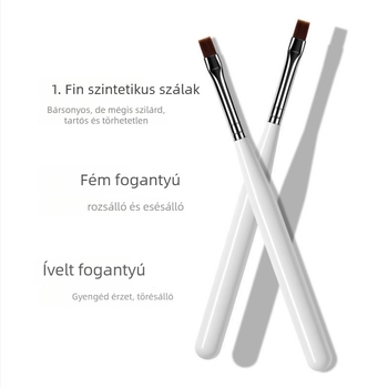 Manikűr fototerápiás ecset, gyorsan száradó sík szájú köröm ecset toll, gél toll, műanyag + rozsdamentes acél, egy darabos csomag