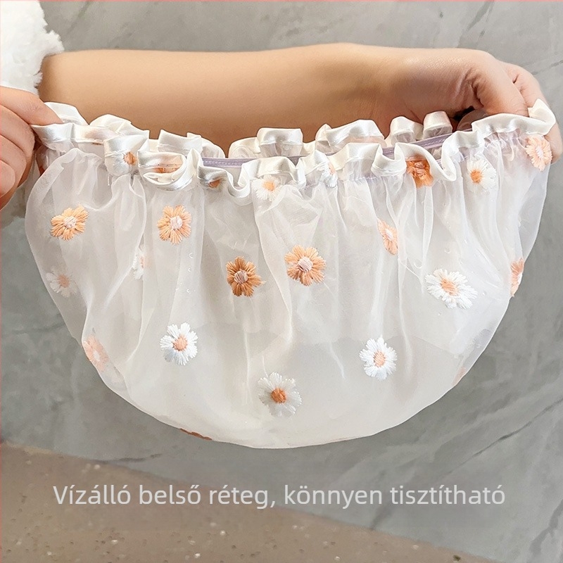Kétoldalas vízálló zuhanysapka felnőtteknek, újrahasználható hajvédő fürdőkhöz, zuhanyhoz és konyhához