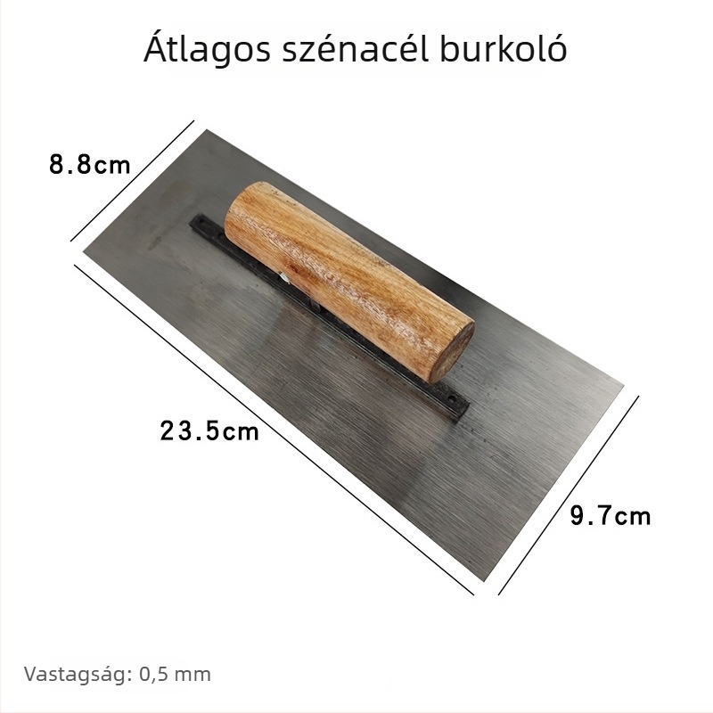 Szénacél vakolókanál szegezés nélküli falakhoz, 0,5 mm vastagság