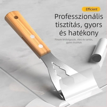 Rozsdamentes acélból készült multifunkcionális tisztító spatula – habarcs és cement tisztítására, padló tisztításához