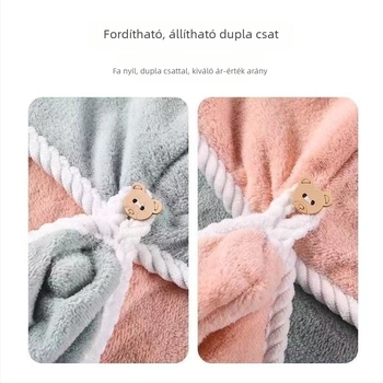 Kétszintes hajszárító sapka, korall fleece, 120d fonal, 80–99 g, testreszabható