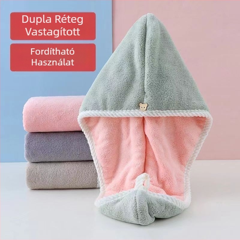 Kétszintes hajszárító sapka, korall fleece, 120d fonal, 80–99 g, testreszabható