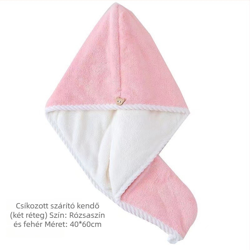 Kétszintes hajszárító sapka, korall fleece, 120d fonal, 80–99 g, testreszabható