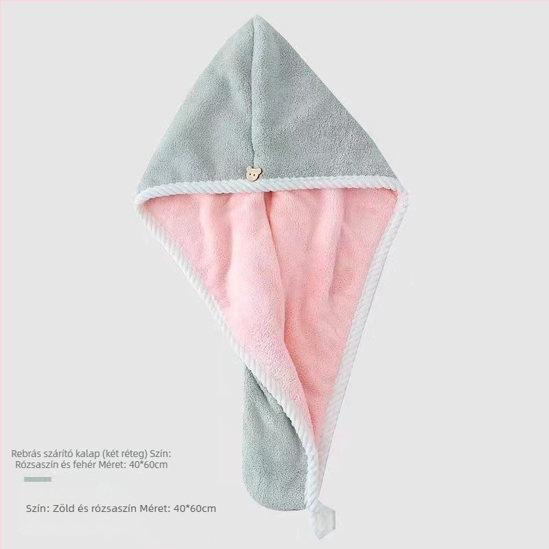 Kétszintes hajszárító sapka, korall fleece, 120d fonal, 80–99 g, testreszabható