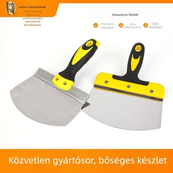 Rozsdamentes acél glettelő spatula ívelt pengével, vastított test vakoláshoz és dekorációhoz — Nine Shields
