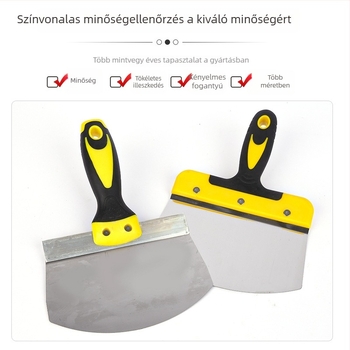 Rozsdamentes acél glettelő spatula ívelt pengével, vastított test vakoláshoz és dekorációhoz — Nine Shields